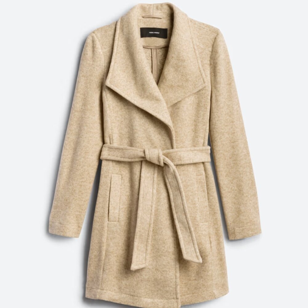 Vero Moda L Heathered Beige Olivia Belted Jacket